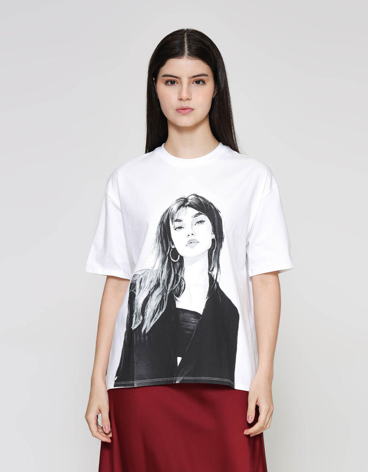 ZES Print Kaos Oversize Wanita CRLVT028
