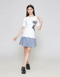 ZES Regular Single Flower Print Kaos Wanita CRLVT031
