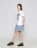 ZES Regular Single Flower Print Kaos Wanita CRLVT031