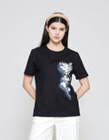 ZES Regular Single Flower Print Kaos Wanita CRLVT031