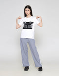 ZES Regular Lace Tube Print Kaos Lengan Pendek Wanita CRLVT032