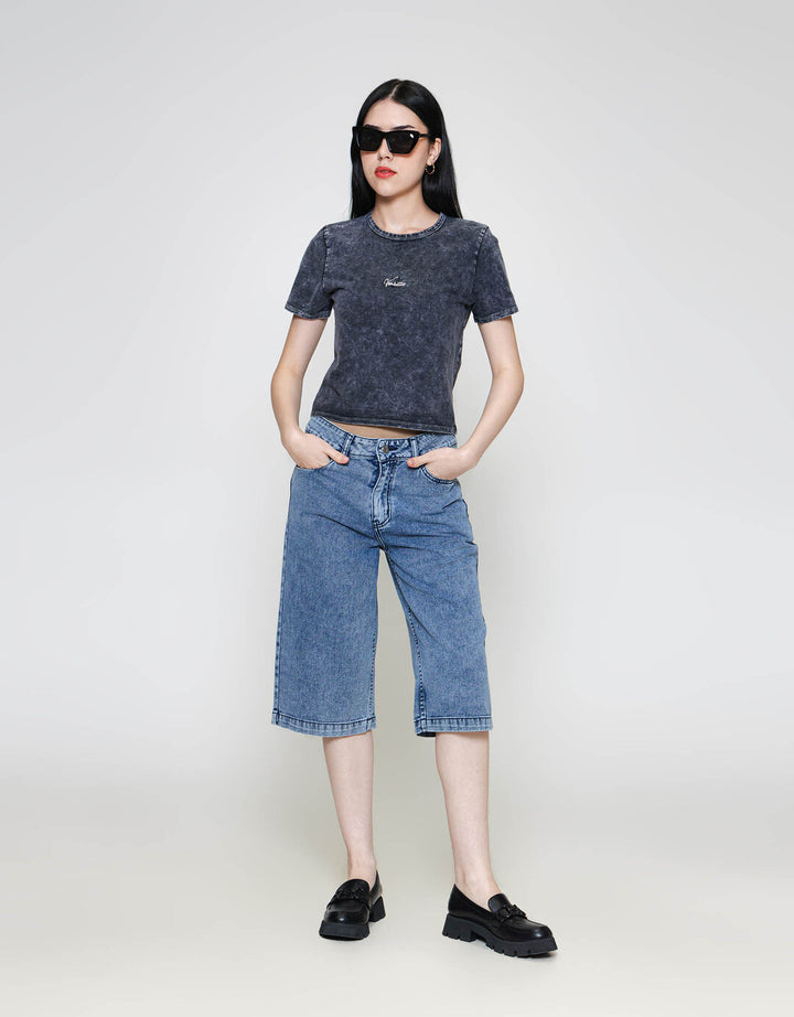 ZES Babytee Washed Embro Kaos Wanita CRLVT042