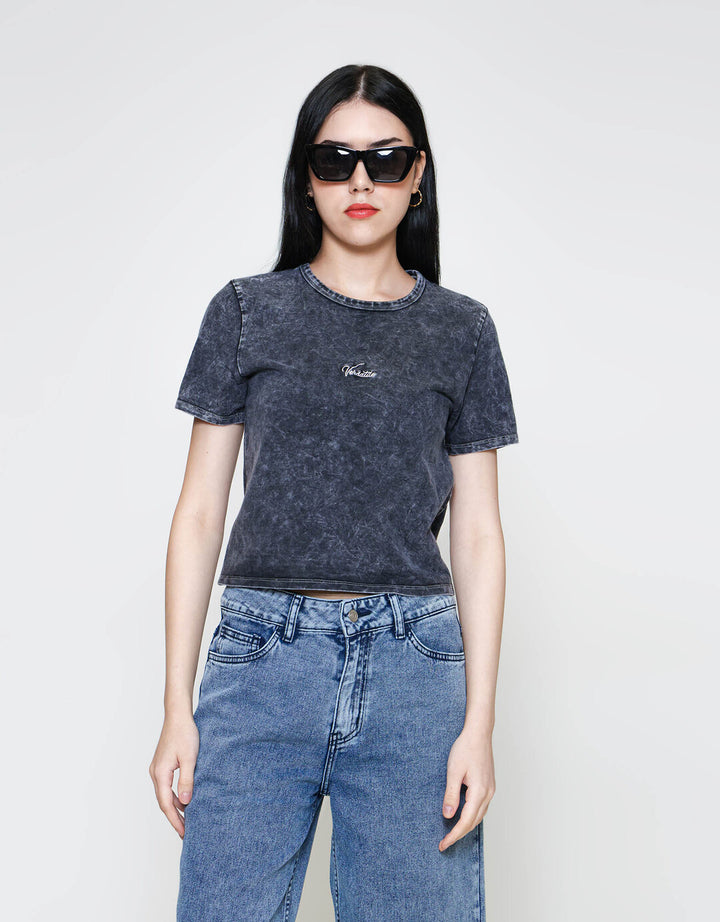 ZES Babytee Washed Embro Kaos Wanita CRLVT042