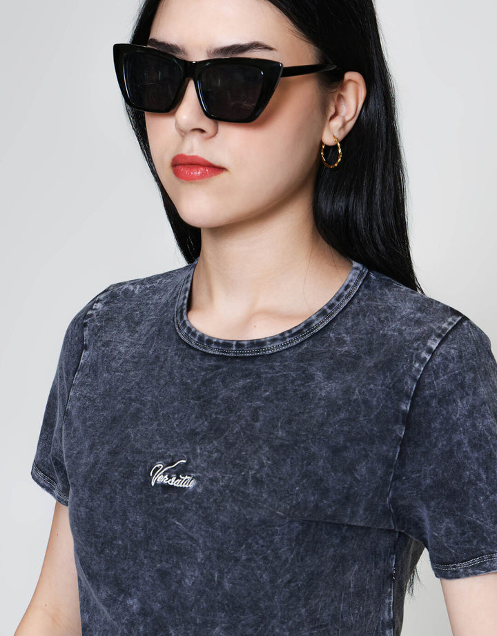 ZES Babytee Washed Embro Kaos Wanita CRLVT042