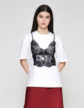 ZES Lace Tank Kaos Oversize Wanita CRLVT034