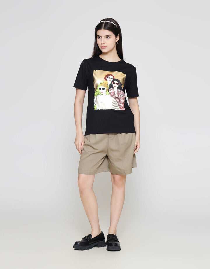 ZES Regular Friends Print Tee Kaos Wanita CRLVT035