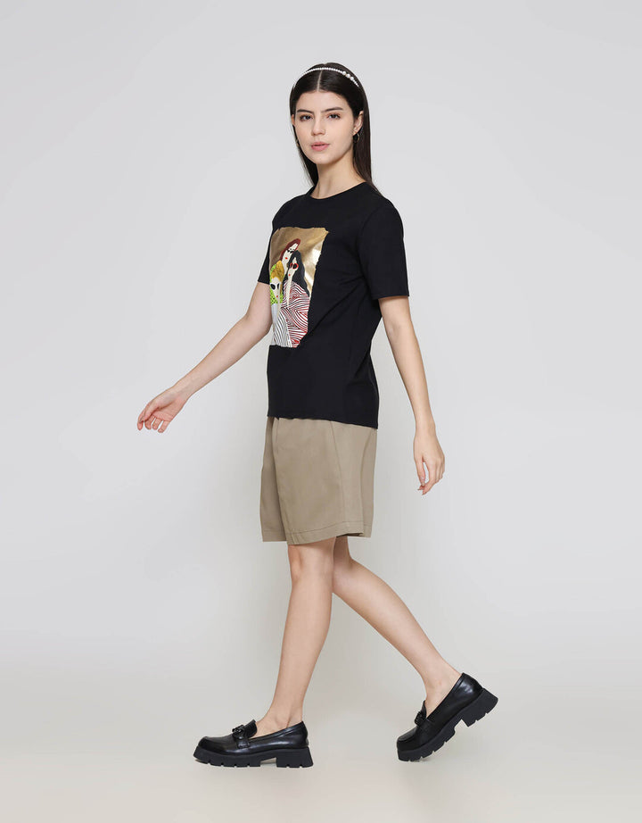 ZES Regular Friends Print Tee Kaos Wanita CRLVT035