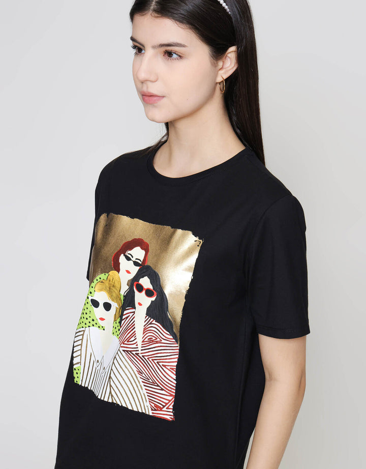 ZES Regular Friends Print Tee Kaos Wanita CRLVT035