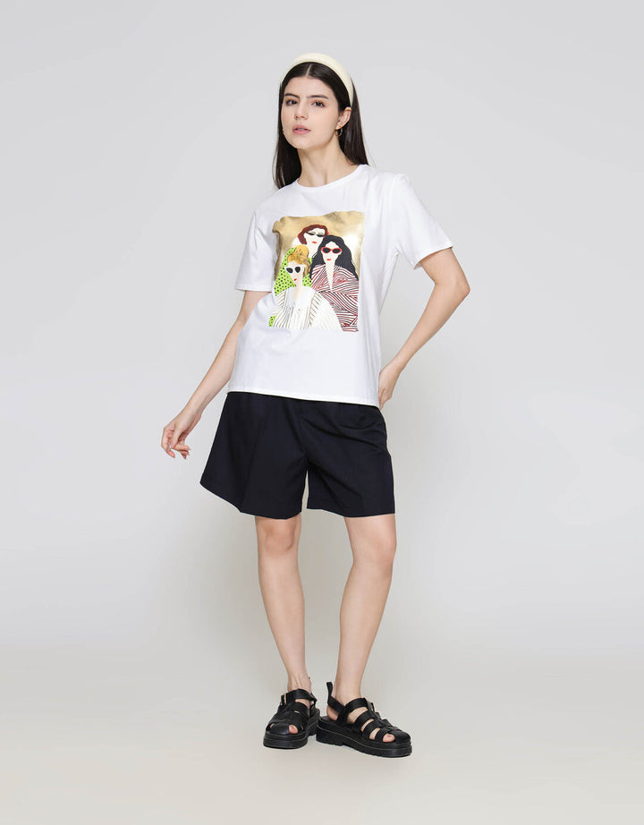 ZES Regular Friends Print Tee Kaos Wanita CRLVT035