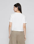 ZES Interlock Foil Abstract Kaos Crop Wanita CRLVT039
