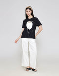 ZES Regular Face Silhouette Foil Tee Kaos Wanita CRLVT044