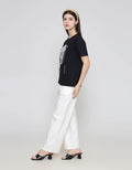 ZES Regular Face Silhouette Foil Tee Kaos Wanita CRLVT044
