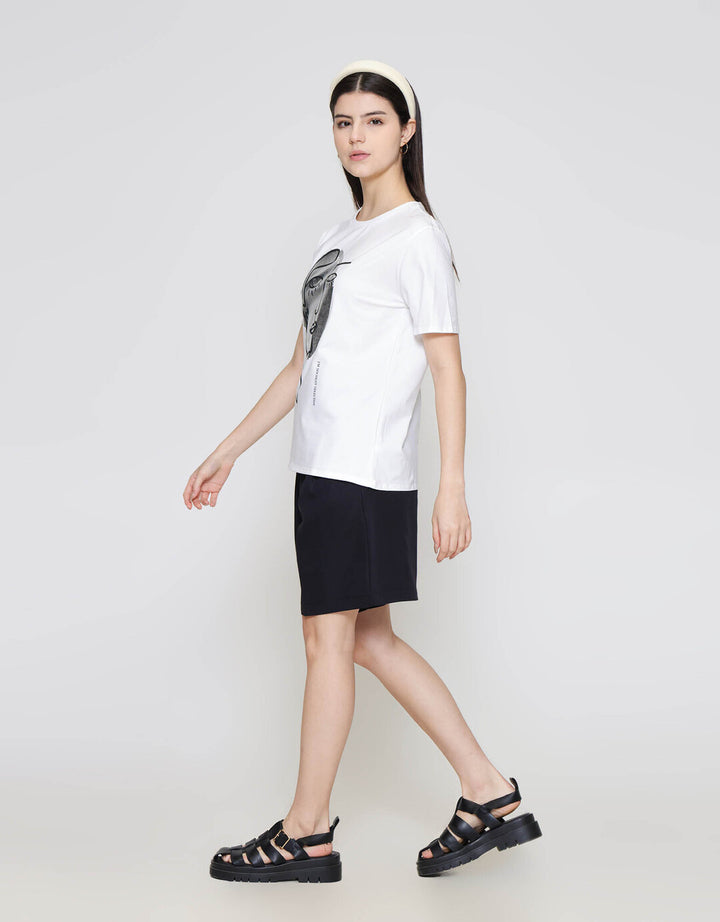 ZES Regular Face Silhouette Foil Tee Kaos Wanita CRLVT044
