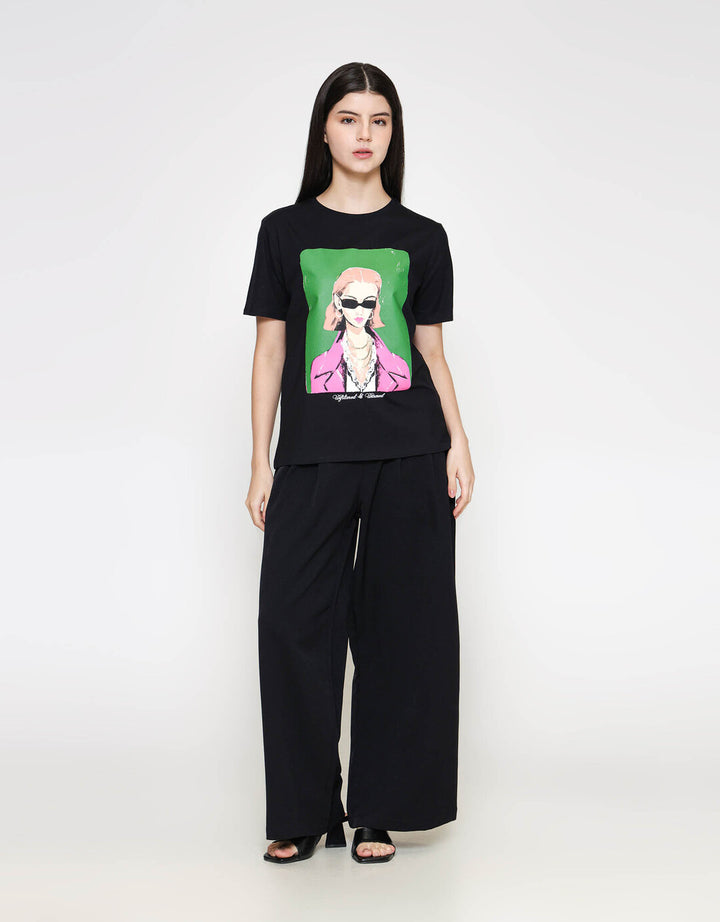 ZES Print Kaos Lengan Pendek Wanita CRLVT048
