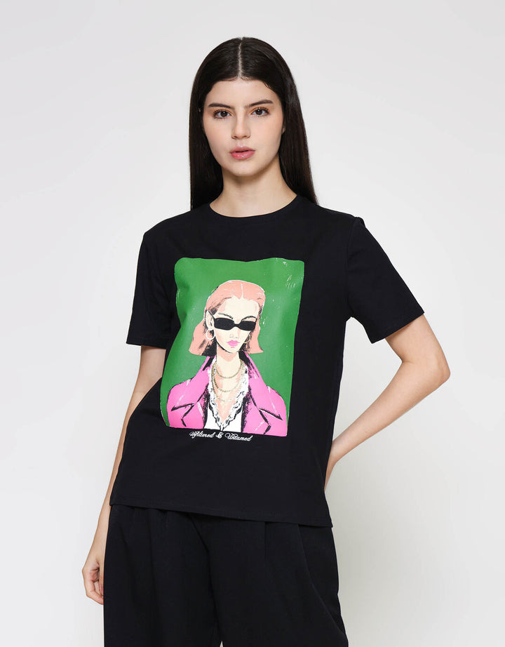 ZES Print Kaos Lengan Pendek Wanita CRLVT048