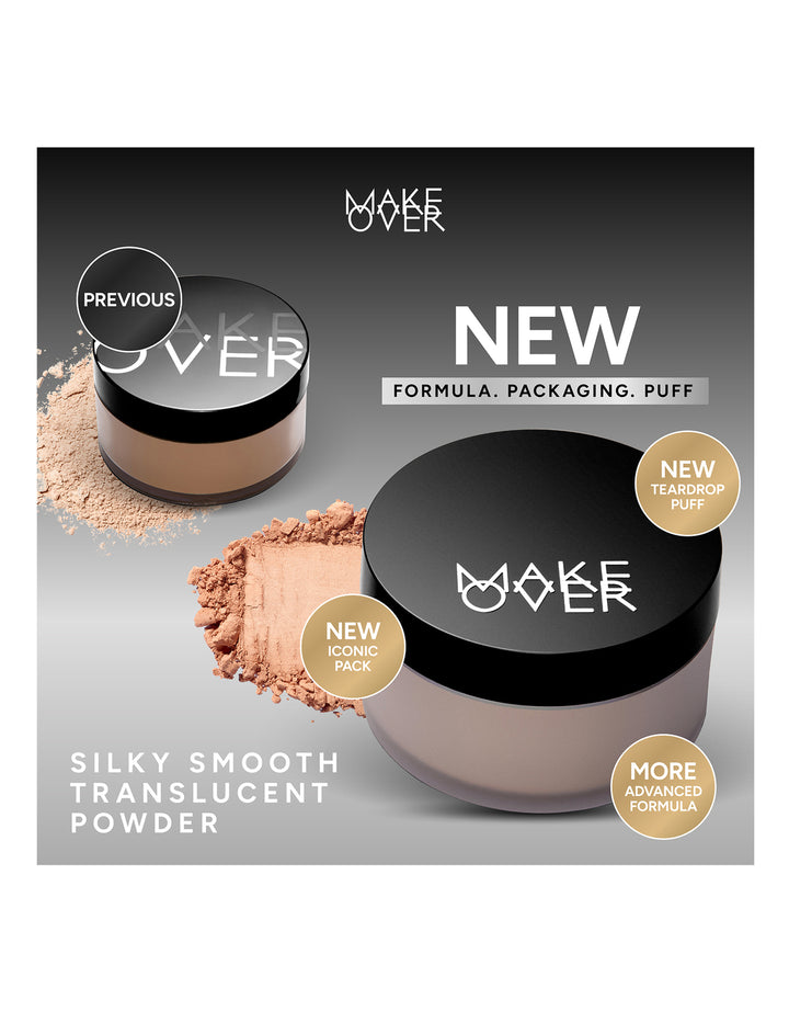 Make Over Silky Smooth Translucent Powder 01 Porcelain 30 G Revamp
