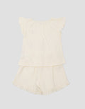 Little M Print Ruffles Embro Flowers Setelan Anak Perempuan