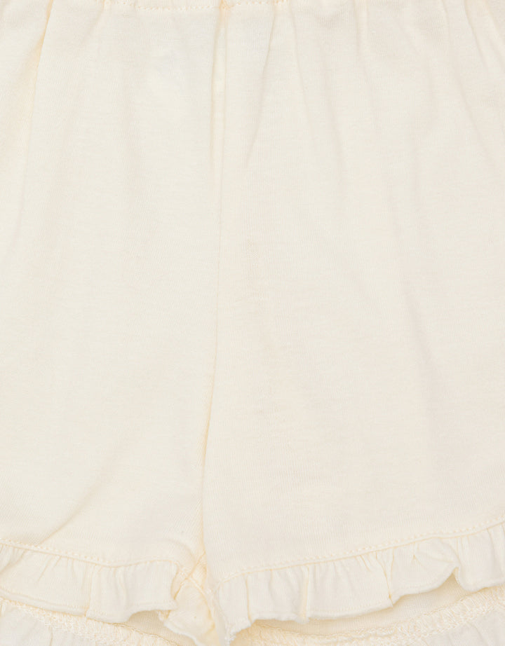 Little M Print Ruffles Embro Flowers Setelan Anak Perempuan