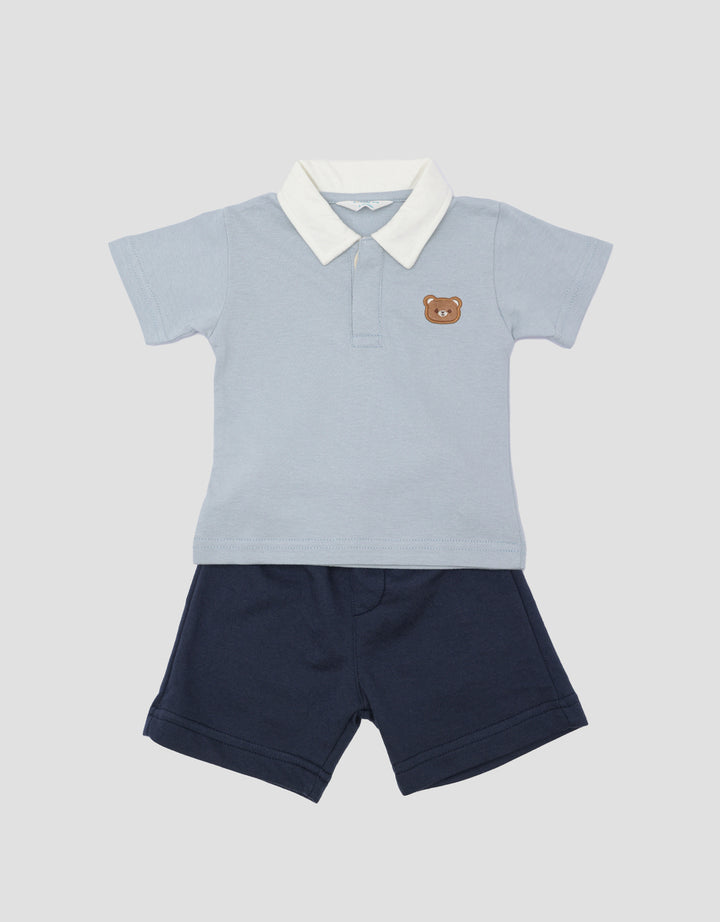 Little M Terry Embro Bear Setelan Anak Laki-laki