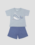 Little M Print Whale Setelan Anak Laki-laki
