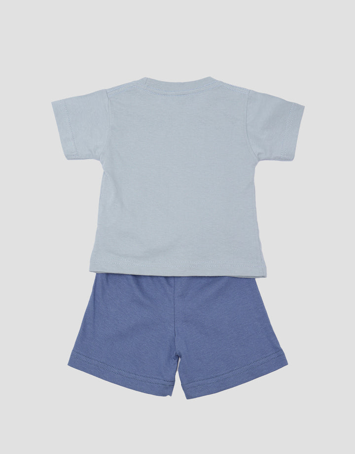 Little M Print Whale Setelan Anak Laki-laki