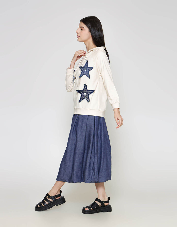 ZES Star Hoodie Sweater Wanita BELKT011