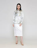 ZES Abstract Print Kemeja Lengan Panjang Wanita MELWT008