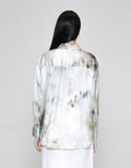 ZES Abstract Print Kemeja Lengan Panjang Wanita MELWT008