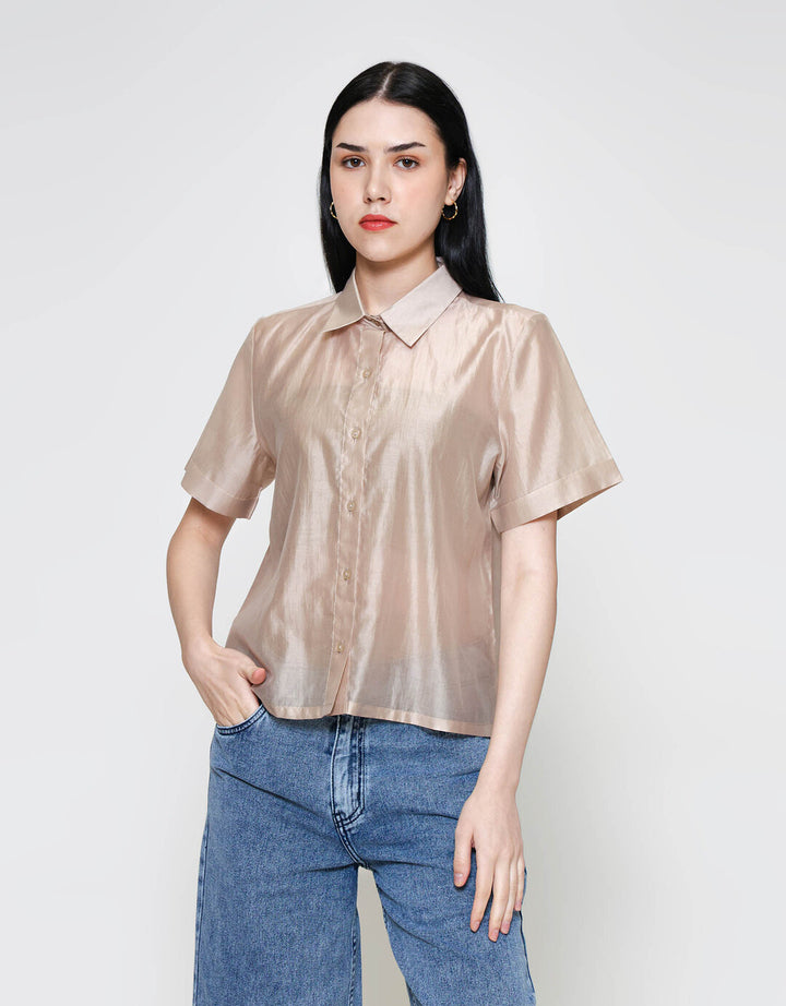 ZES Basic Kemeja Lengan Pendek Wanita MELWT010