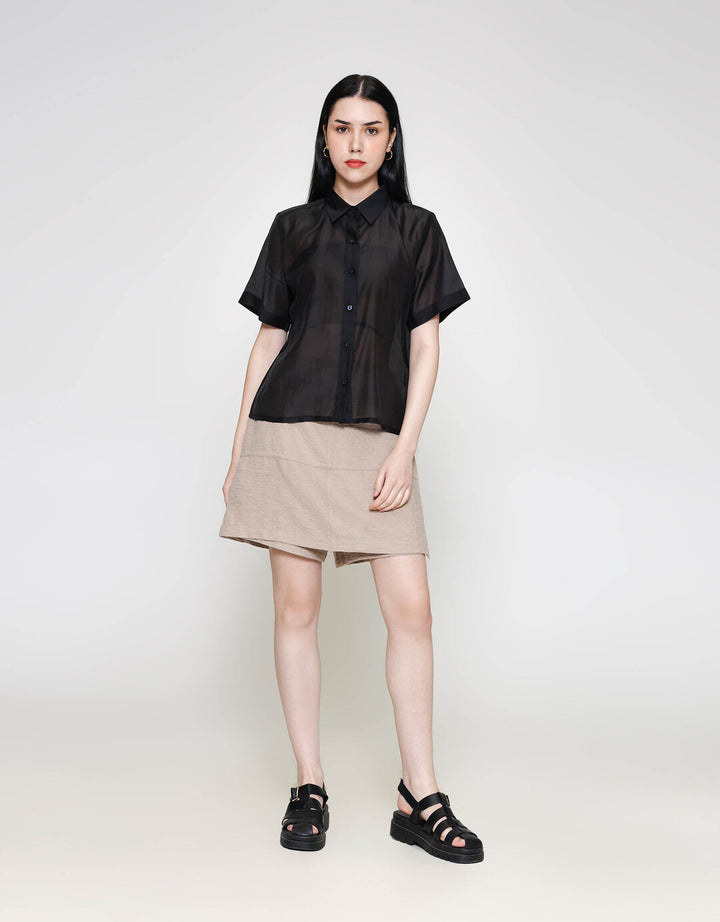 ZES Basic Kemeja Lengan Pendek Wanita MELWT010