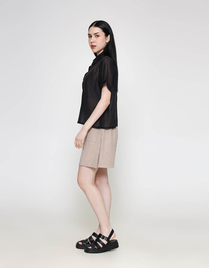 ZES Basic Kemeja Lengan Pendek Wanita MELWT010