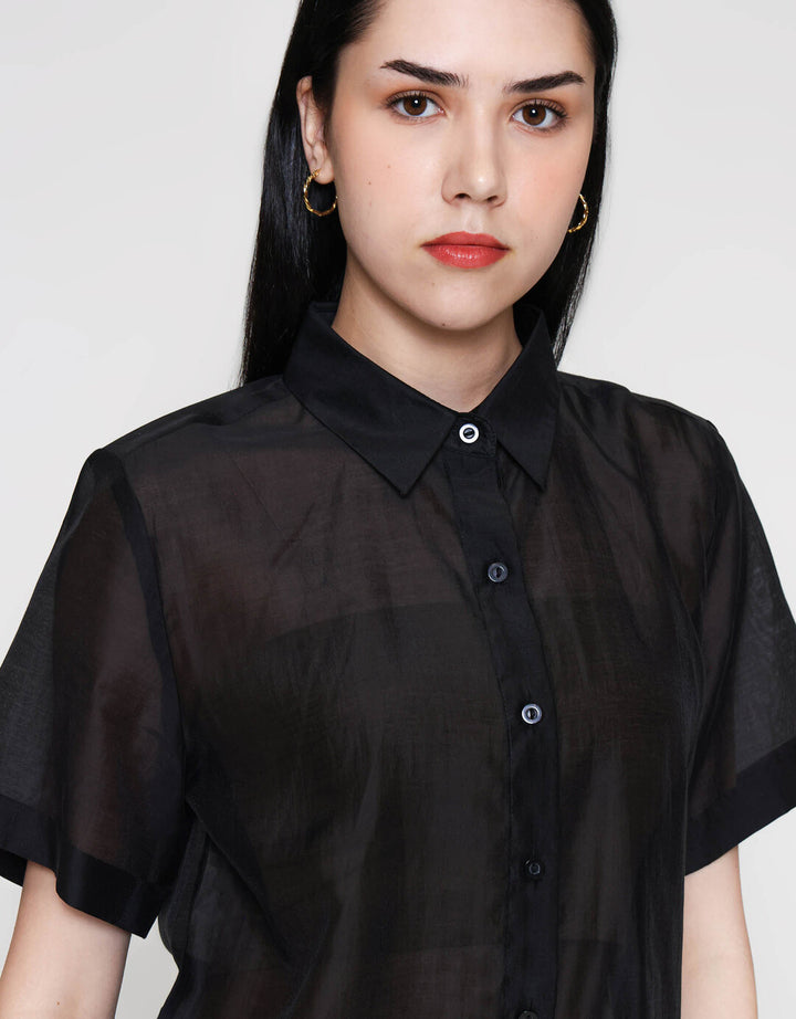 ZES Basic Kemeja Lengan Pendek Wanita MELWT010