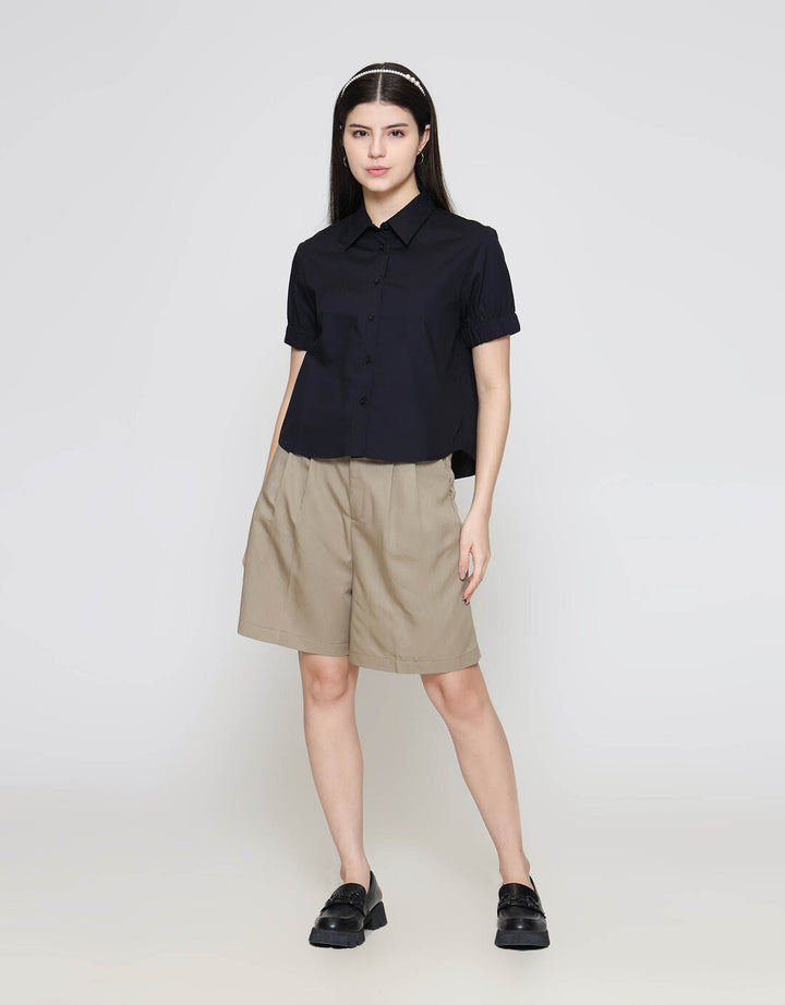 ZES Basic With Elastic Sleeve Kemeja Wanita MELWT012