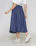 ZES Balloon Denim Look Rok Midi Wanita MELWB012