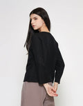 ZES Boat Neck Clean Blouse Wanita MELWT015