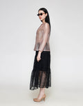 ZES Boat Neck Clean See Thru Blouse Wanita MELWT016