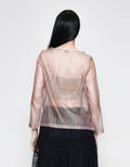 ZES Boat Neck Clean See Thru Blouse Wanita MELWT016