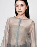 ZES Boat Neck Clean See Thru Blouse Wanita MELWT016
