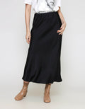 ZES Basic Sateen Rok Midi Wanita MELWB014