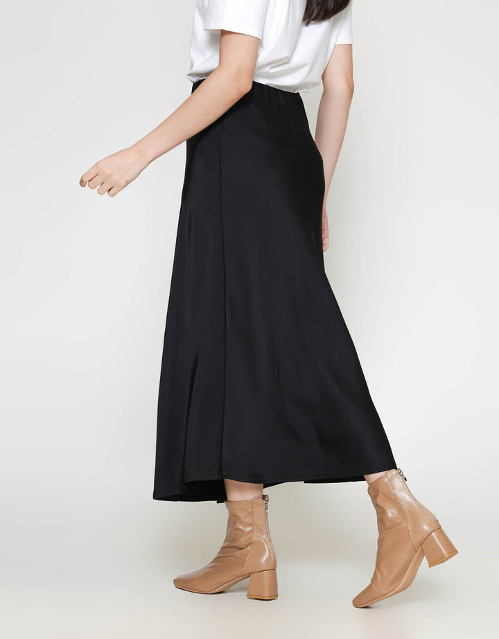ZES Basic Sateen Rok Midi Wanita MELWB014