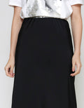 ZES Basic Sateen Rok Midi Wanita MELWB014