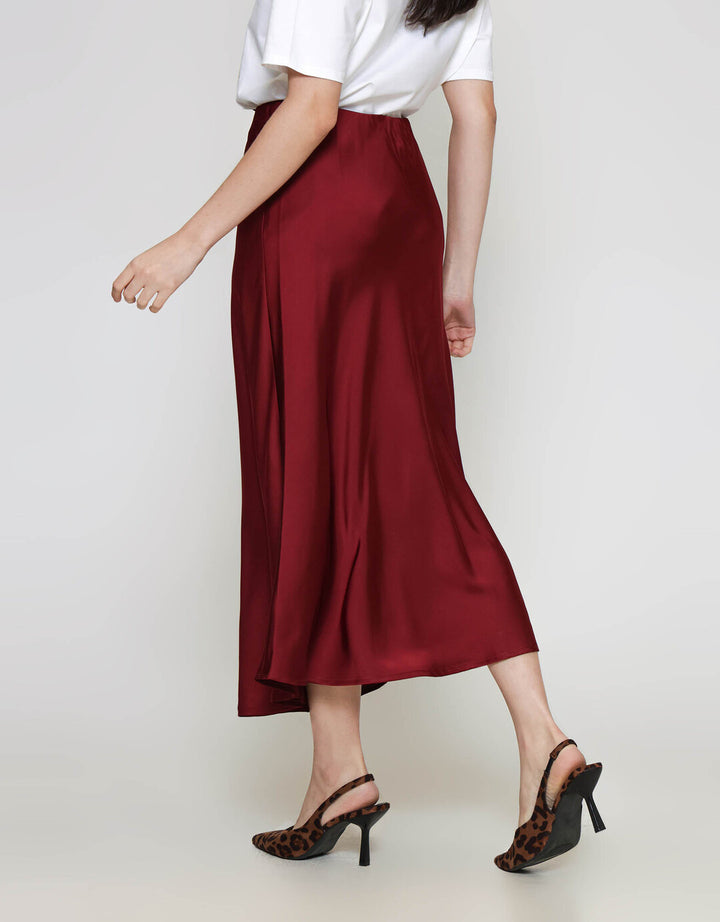 ZES Basic Sateen Rok Midi Wanita MELWB014