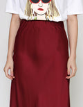 ZES Basic Sateen Rok Midi Wanita MELWB014