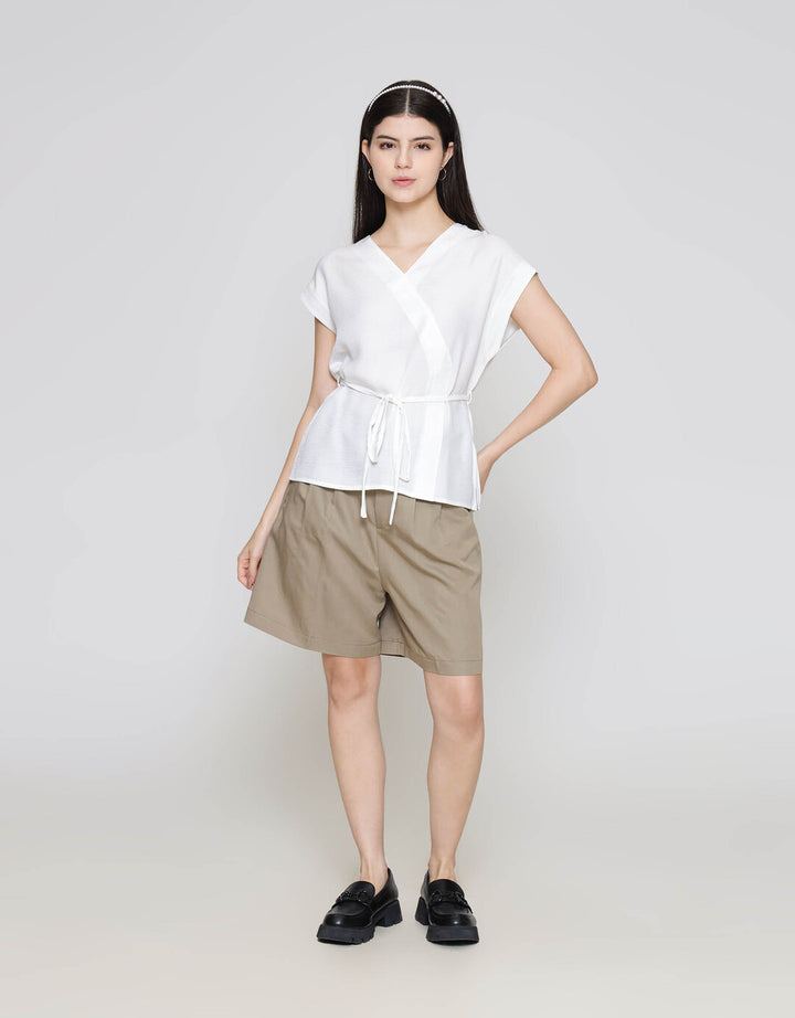 ZES Overlap Semi Kimono Blouse Wanita MELWT017