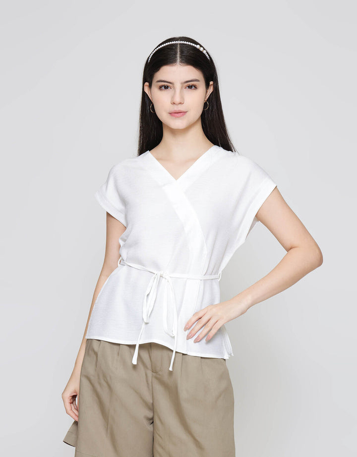 ZES Overlap Semi Kimono Blouse Wanita MELWT017