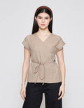 ZES Overlap Semi Kimono Blouse Wanita MELWT017