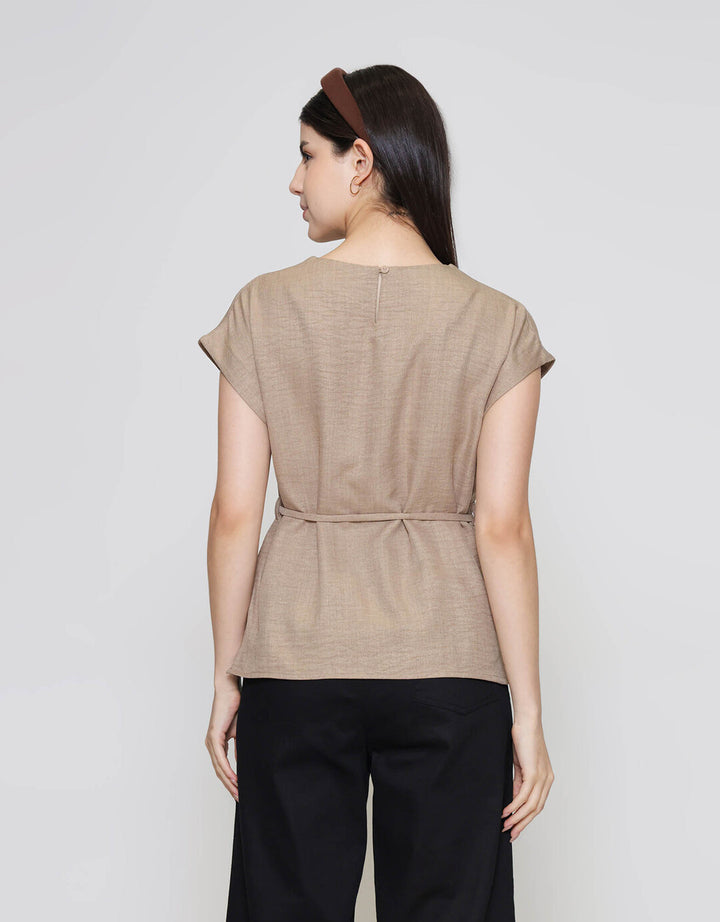 ZES Overlap Semi Kimono Blouse Wanita MELWT017