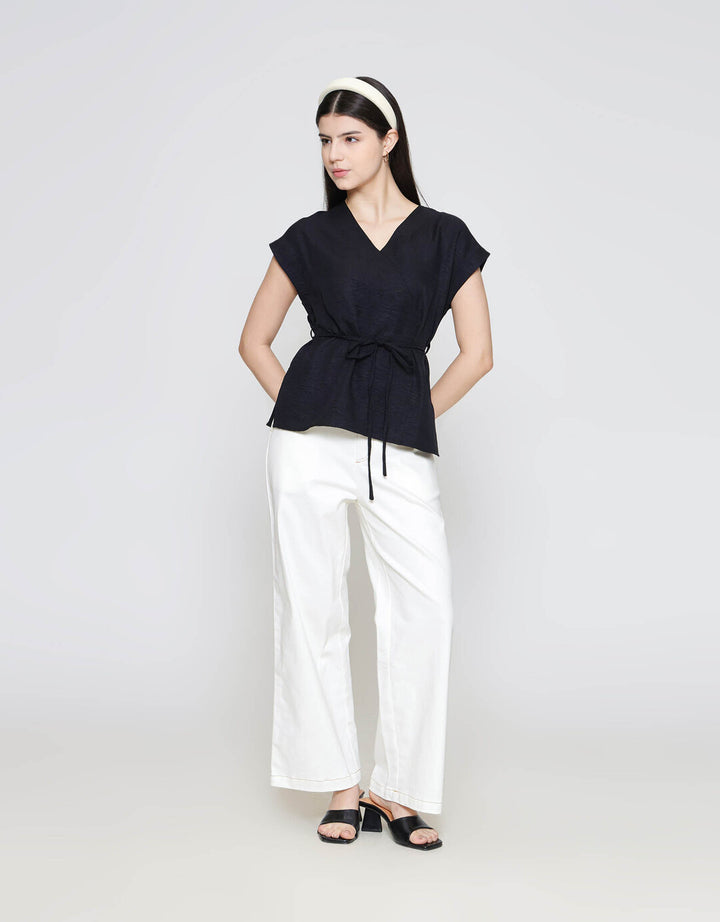 ZES Overlap Semi Kimono Blouse Wanita MELWT017