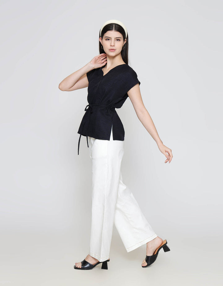ZES Overlap Semi Kimono Blouse Wanita MELWT017