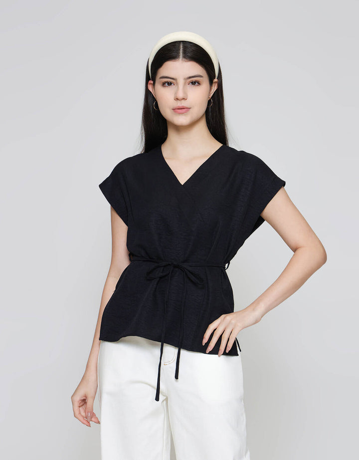 ZES Overlap Semi Kimono Blouse Wanita MELWT017